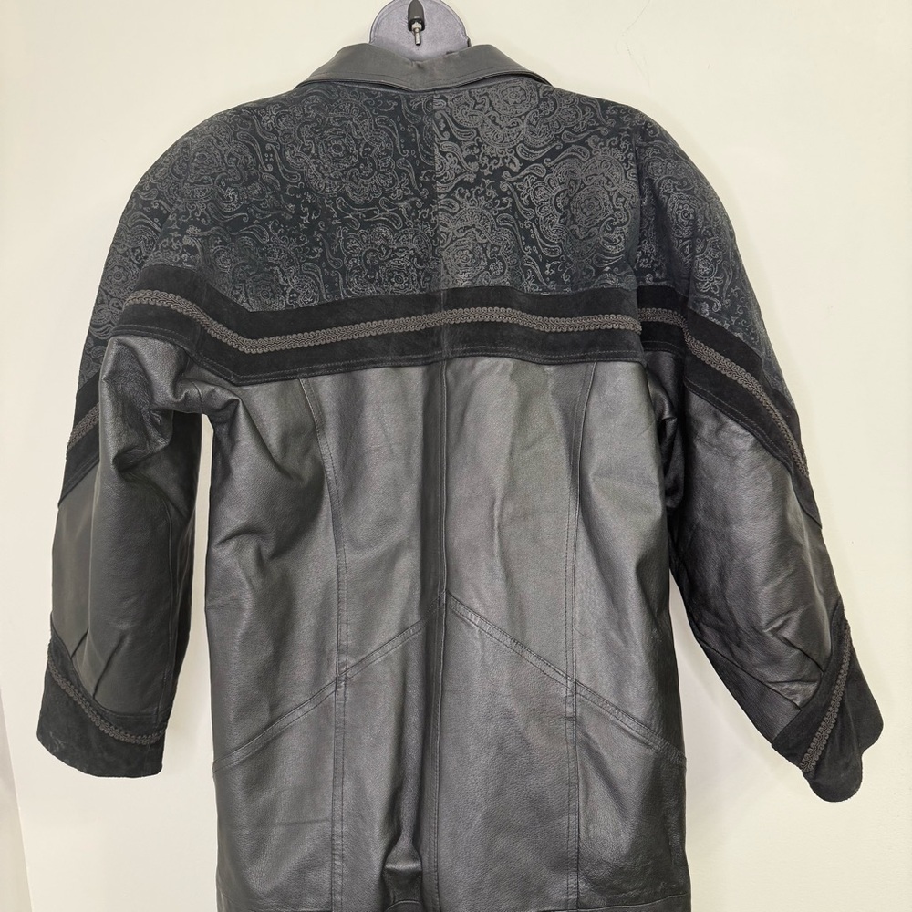 Long Leather and Suede Coat Size XXL - Picture 4 of 7